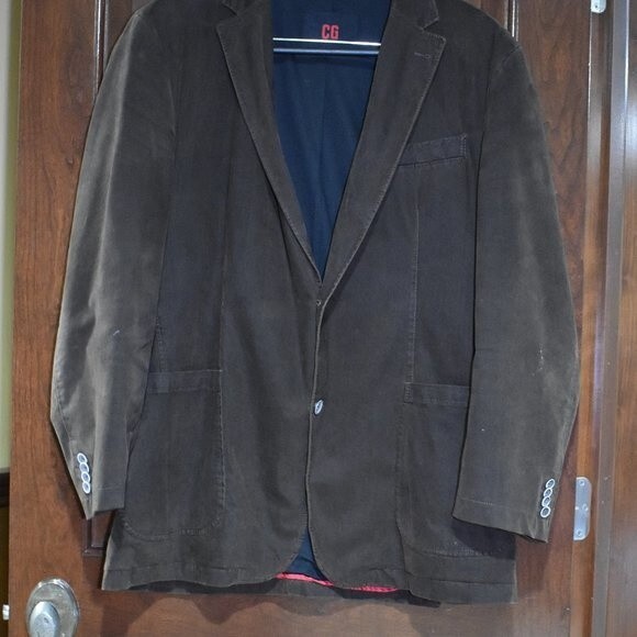 Club of Gents Dark Brown Cotton Casual Blazer Jacket Men’s Size Large - Picture 15 of 16
